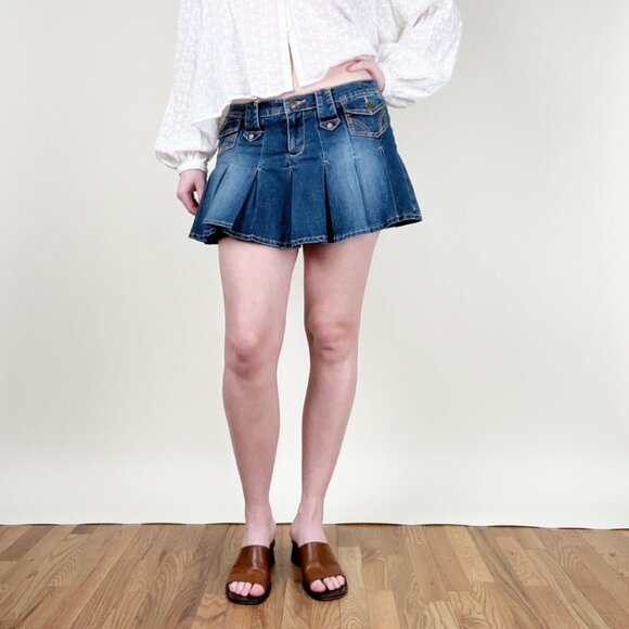 Vintage 90s Y2K Skort Mico Mini Skirt Pleated Preppy Tenniscore Coquette Girl - Picture 5 of 8